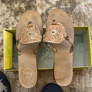 Jack Rogers Women's Gold and Tan Sandals